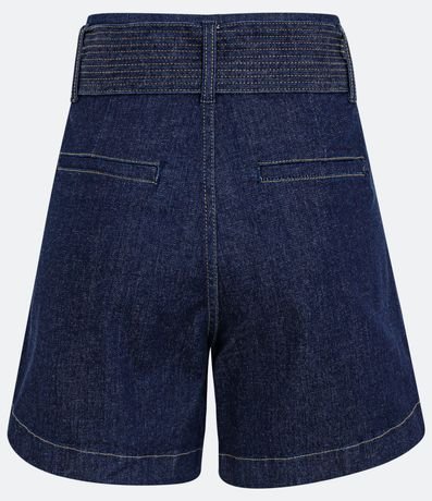 Short Mom en Jeans con Elastano y Cinturón con Pespuntes 5