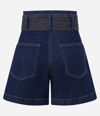 Short Mom en Jeans con Elastano y Cinturón con Pespuntes 6