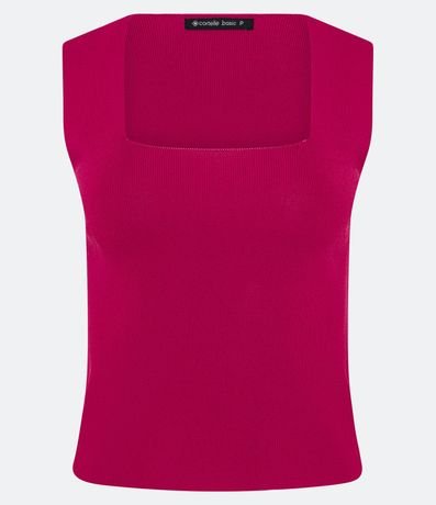 Blusa Cropped en Punto con Escote Cuadrado 6