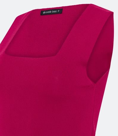 Blusa Cropped en Punto con Escote Cuadrado 7