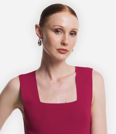 Blusa Cropped en Punto con Escote Cuadrado 4