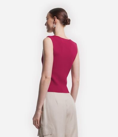 Blusa Cropped en Punto con Escote Cuadrado 5