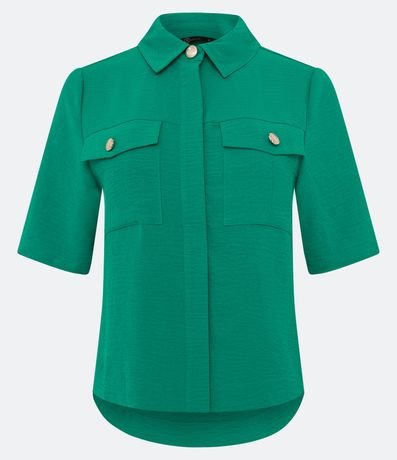 Camisa Texturizada con Bolsillos Delanteros y Botones Diferenciados 6