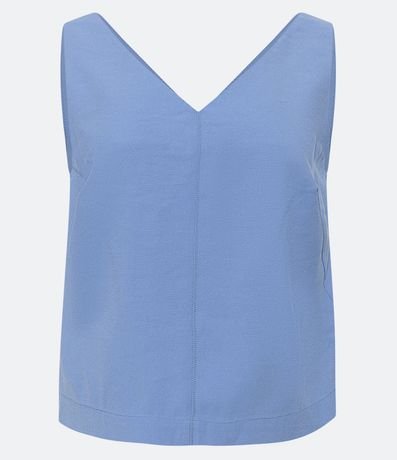 Blusa sin Manga en Liocel con Escote V y Pence na sisa