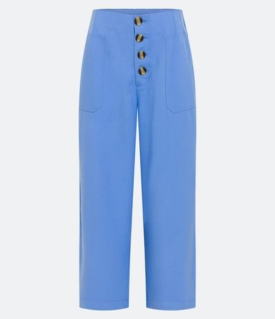 Pantalón Pantalona en Viscosa Cintura Mediana con Botones y Bolsillos 5