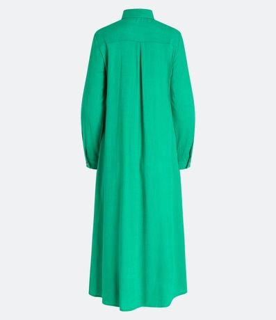 Vestido Chemise Alargado en Viscolino con Botones Contrastantes 7