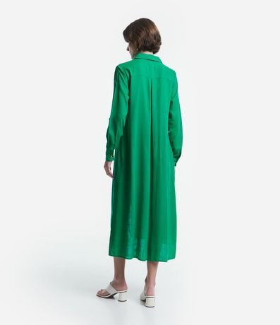 Vestido Chemise Alargado en Viscolino con Botones Contrastantes 5