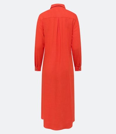 Vestido Chemise Alargado en Viscolino con Botones Contrastantes 8