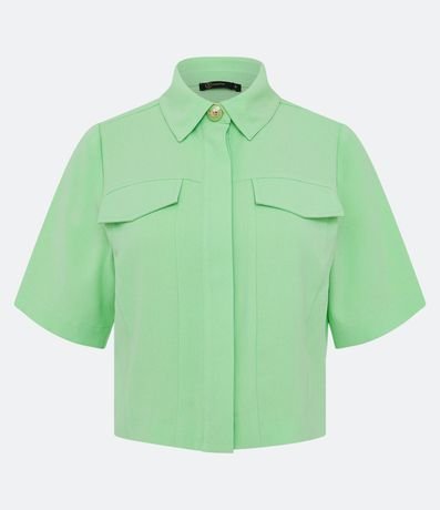 Camisa Manga Corta en Crepé con Solapas 5