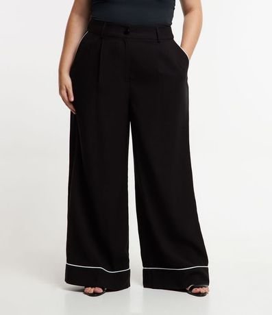 Pantalón Wide Leg en Viscosa con Contrastes Curve & Plus Size 2