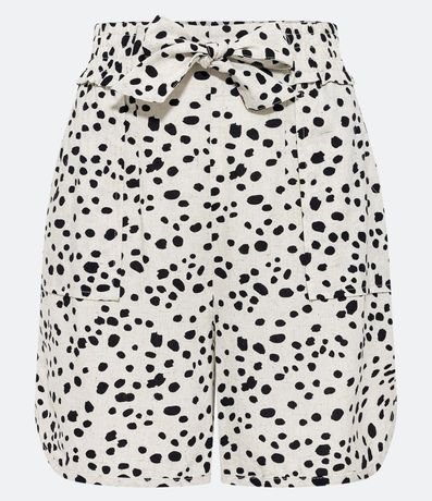 Short Runner Cintura Média en Viscolino con Estampa de Lunares 5