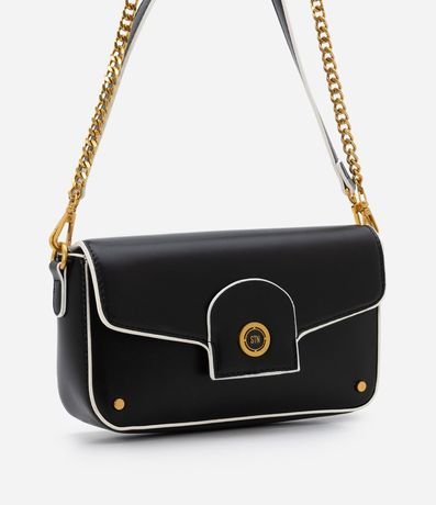 Bolso Shoulder Baguette Pequeno con Correa de Cadena