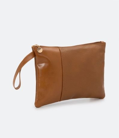 Necesaire Sobre en Material Sintético Texturizado y Detalle Moneda 1