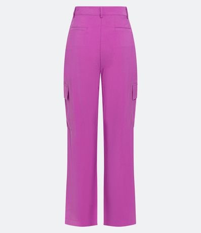 Pantalón Cargo Cintura Mediana en Viscosa con Bolsillos Utilitarios 7