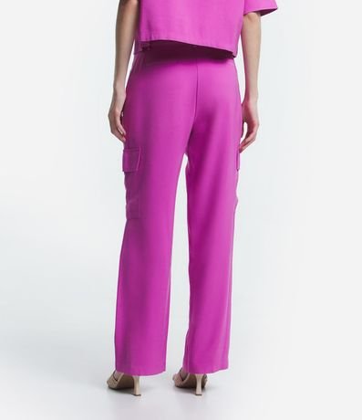 Pantalón Cargo Cintura Mediana en Viscosa con Bolsillos Utilitarios 3