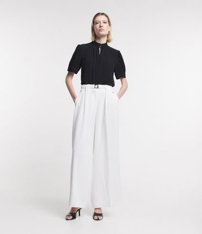 Pantalón Pantalona Sastrería con Cinturón Elástico 1