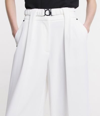 Pantalón Pantalona Sastrería con Cinturón Elástico 4
