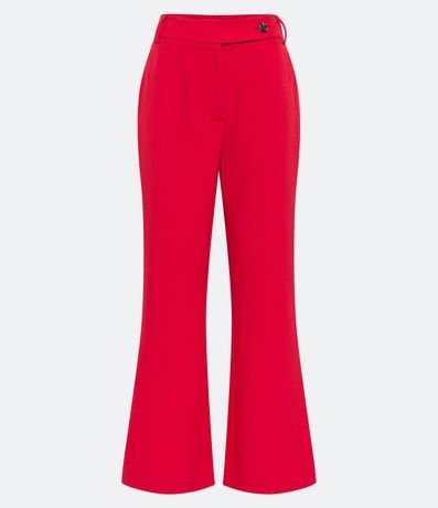 Pantalón Flare Sastrería con Cintura Cruzada y Botón Diferenciado 5