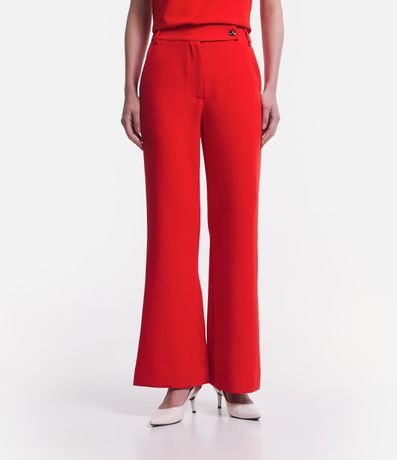 Pantalón Flare Sastrería con Cintura Cruzada y Botón Diferenciado 2