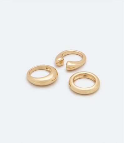 Kit 03 Anillos de Metal Bold en Diferentes Formas 2