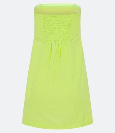 Vestido Corto en Lino con Bolsillos y Bordado Tropical 6