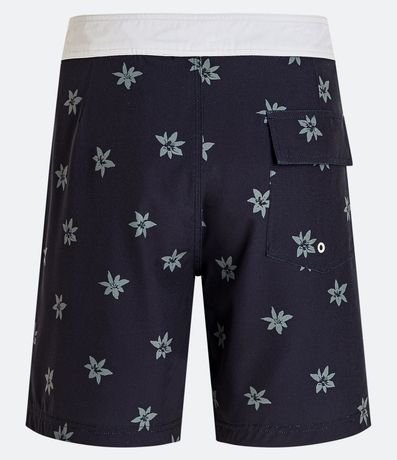 Bermuda Boardshort con Cintura Fija Contrastante y Estampa de Lirios 7