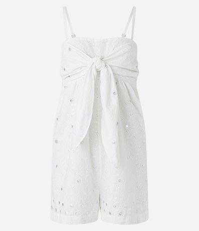 Enterito en Laise con Textura Floral y Bordado de Mini Espejos