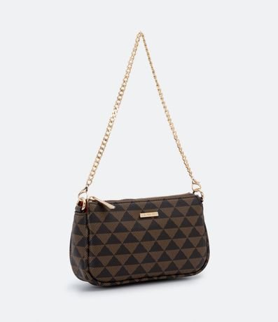 Bolsa Transversal en PU con Estampa Triángulo y Breteles en Cadena 5