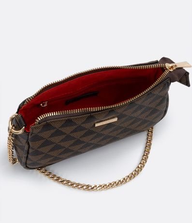 Bolsa Transversal en PU con Estampa Triángulo y Breteles en Cadena 6