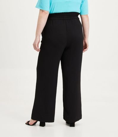 Pantalón Pantalona en Crepé con Cintura Elástica y Lazo Curve & Plus Size 3