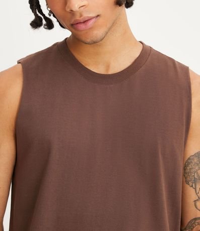 Musculosa en Algodón con Cuello Redondo y Tag en el Bajo 4