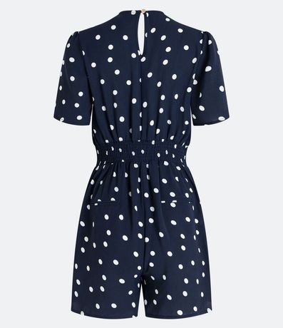 Enterito Manga Corta Ajustado a la Cintura Estampado de Lunares 2