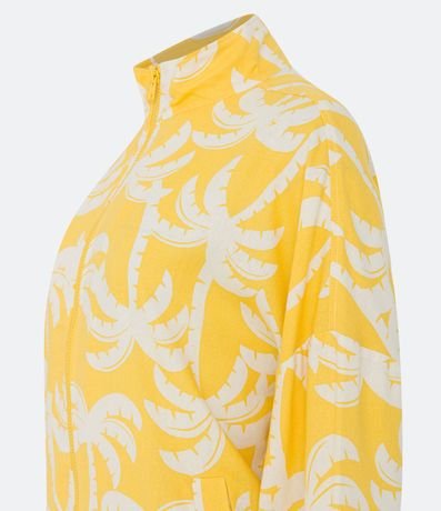 Campera Alargada en Lino con Estampado de Cocoteros 2