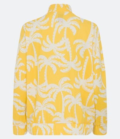 Campera Alargada en Lino con Estampado de Cocoteros 3