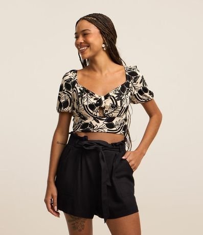 Short Corto en Lino con Bolsillos y Cinturón 2