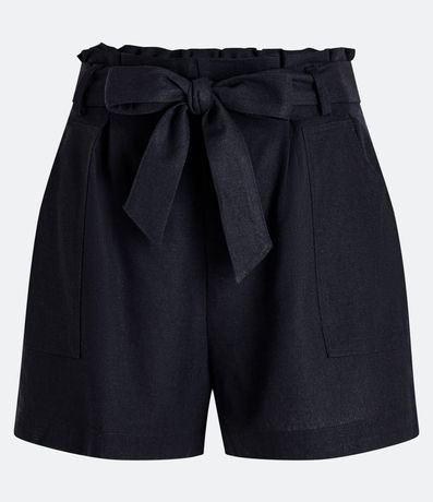 Short Corto en Lino con Bolsillos y Cinturón 5