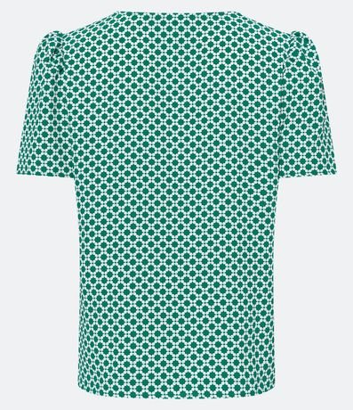 Blusa Manga Corta en Crepé con Estampa Floral Grid 2