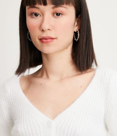 Cardigan Cropped de Punto Acanalado 4