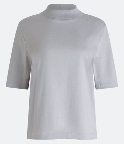 Blusa en Algodón con Cuello Alto y Manga Corta 5
