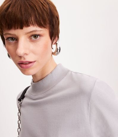 Blusa en Algodón con Cuello Alto y Manga Corta 4