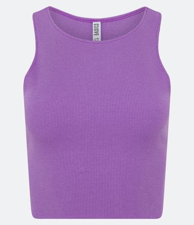 Blusa Cropped sin Mangas en Algodón Acanalado 5
