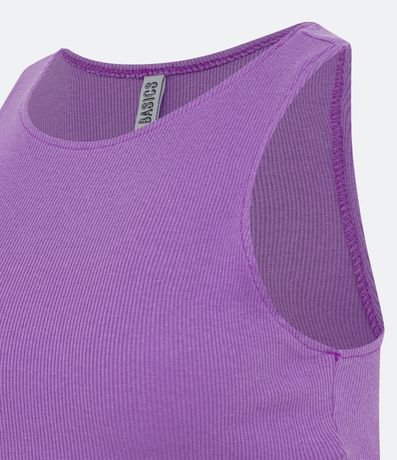 Blusa Cropped sin Mangas en Algodón Acanalado 7