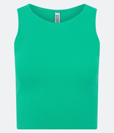 Blusa Cropped sin Mangas en Algodón Acanalado 6