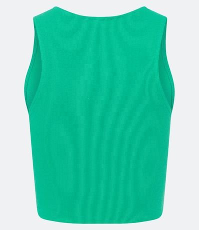 Blusa Cropped sin Mangas en Algodón Acanalado 8