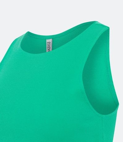 Blusa Cropped sin Mangas en Algodón Acanalado 9