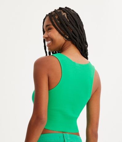 Blusa Cropped sin Mangas en Algodón Acanalado 4