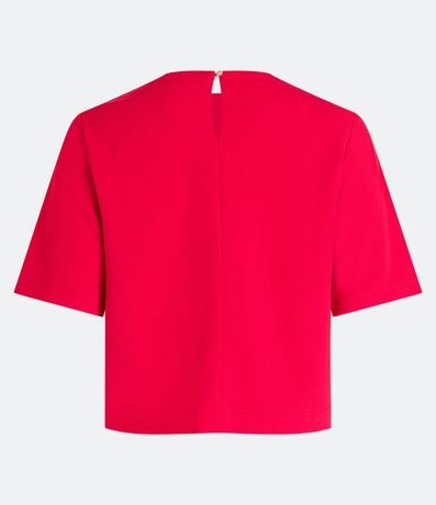 Blusa Manga Corta en Crepé con Botones en los Hombros 7