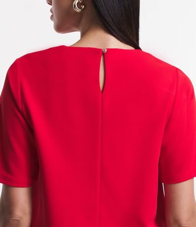 Blusa Manga Corta en Crepé con Botones en los Hombros 4