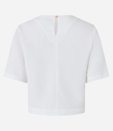 Blusa Manga Corta en Crepé con Botones en los Hombros 8