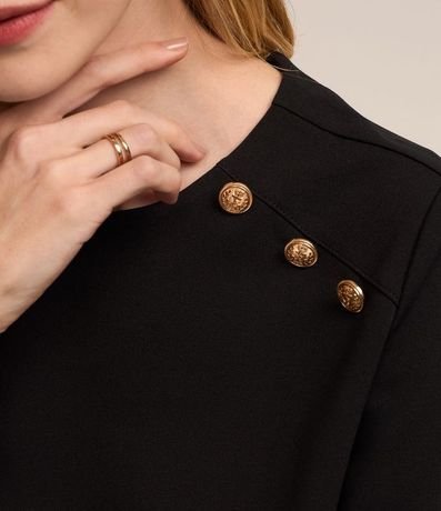 Blusa Manga Corta en Crepé con Botones en los Hombros 4